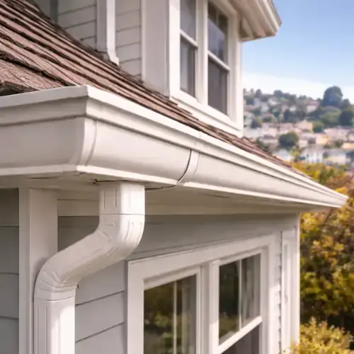 Newly installed gutter system on San Francisco home