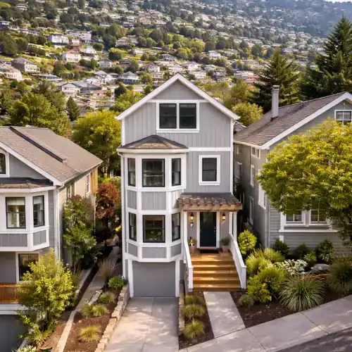 Completed siding renovation on San Francisco residential home