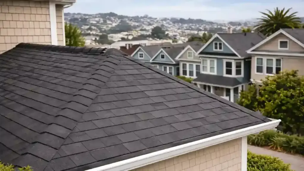 Completed residential roof remodel on San Francisco home