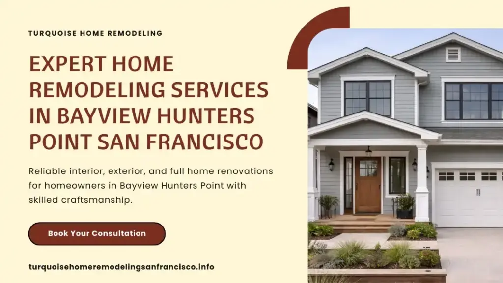 Modern residential home exterior showcasing professional home remodeling and renovation work in Bayview Hunters Point, San Francisco