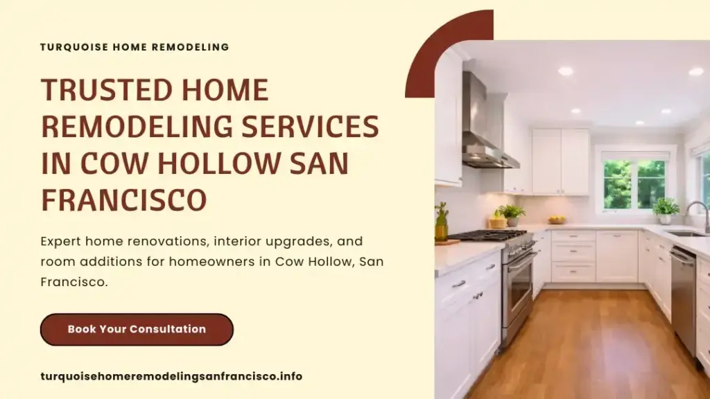 Bright modern kitchen with white cabinetry and hardwood flooring completed during a residential home remodeling project in Cow Hollow, San Francisco