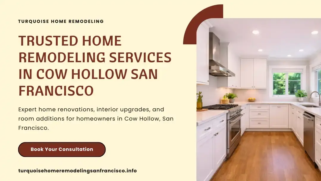Bright modern kitchen with white cabinetry and hardwood flooring completed during a residential home remodeling project in Cow Hollow, San Francisco