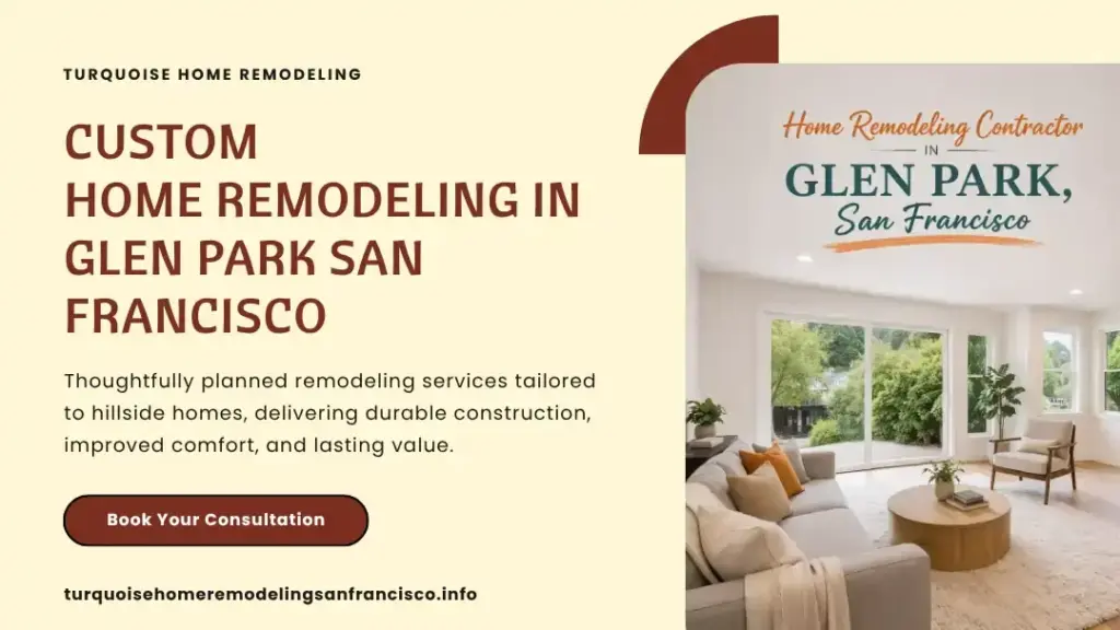 Custom home remodeling with bright living space and large windows in Glen Park San Francisco
