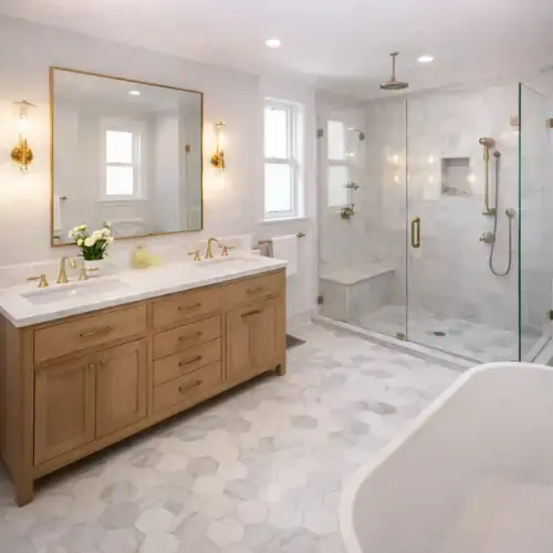 Remodeled modern bathroom interior in Haight Ashbury San Francisco