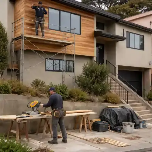 Home remodeling work on a house in Golden Gate Heights San Francisco