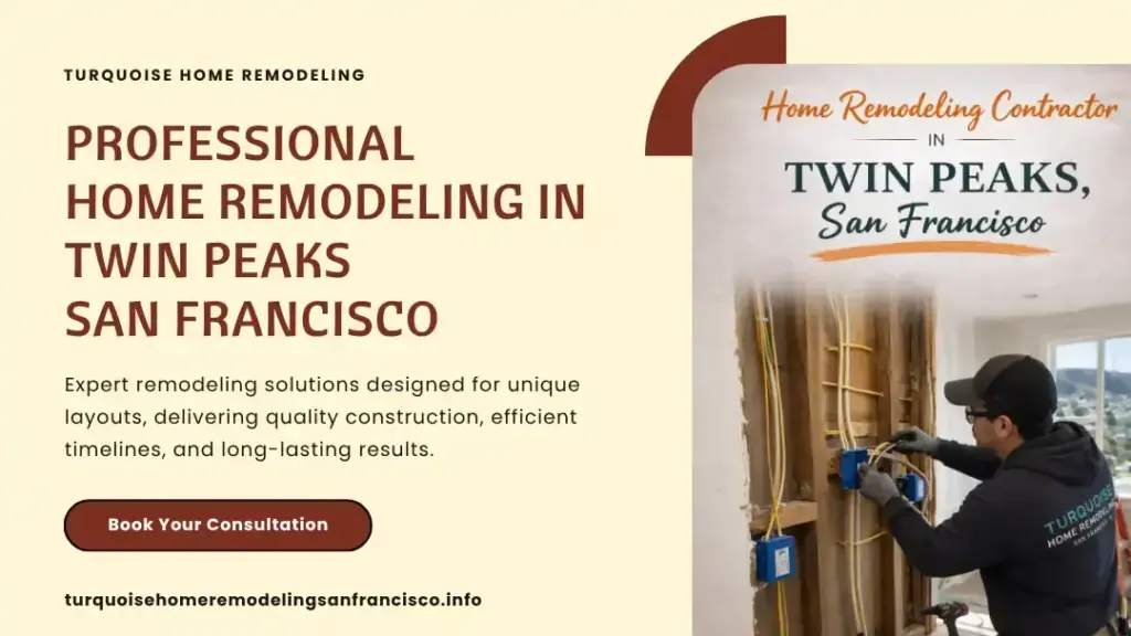 Electrician working on wiring installation during professional home remodeling in Twin Peaks San Francisco