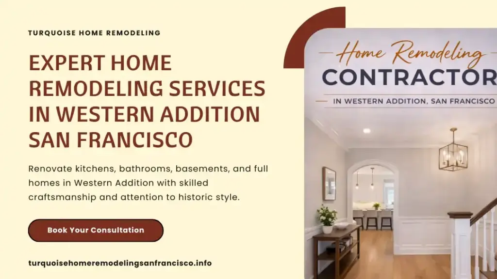 Bright modern interior hallway and living space renovated during a residential home remodeling project in Western Addition, San Francisco