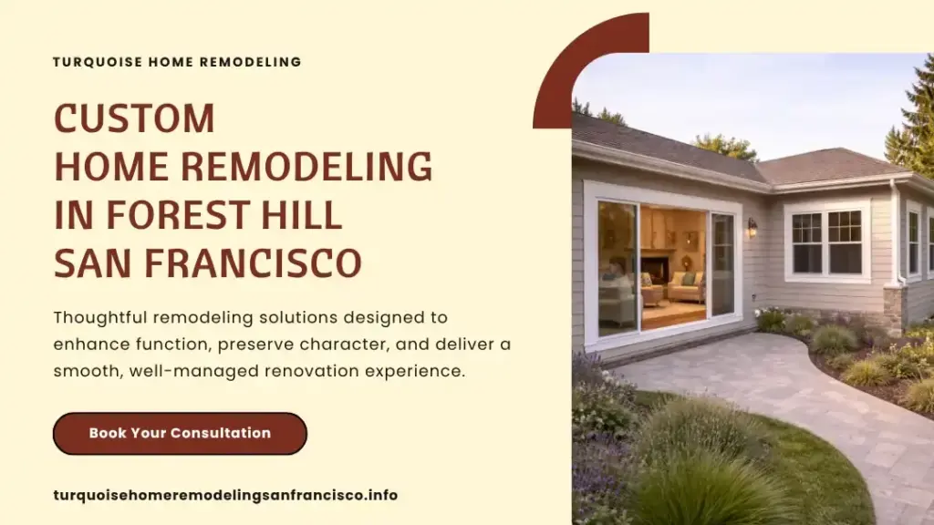 Custom home remodeling with new addition and patio in Forest Hill San Francisco