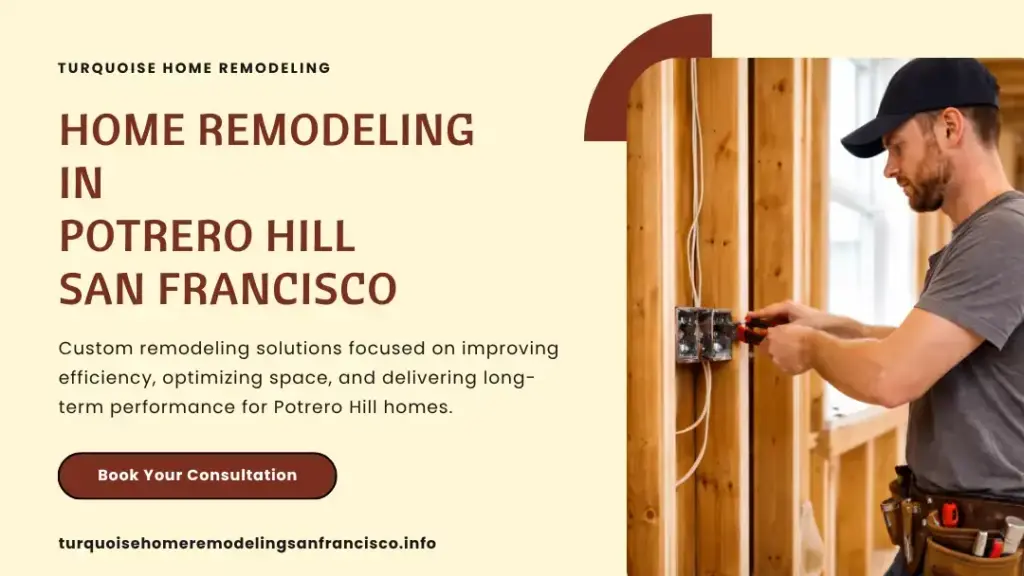 Home remodeling in Potrero Hill San Francisco with electrician working on wiring