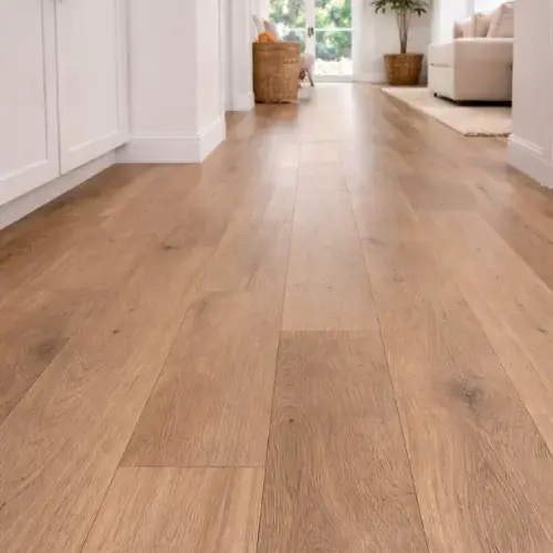 New hardwood flooring installed in a bright hallway in San Francisco
