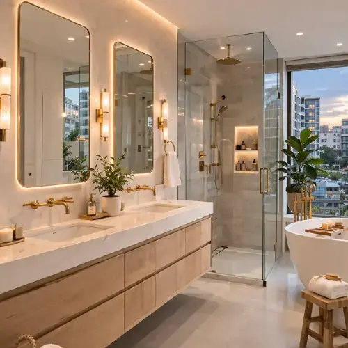 Modern bathroom remodeling in Mission Bay San Francisco with updated fixtures