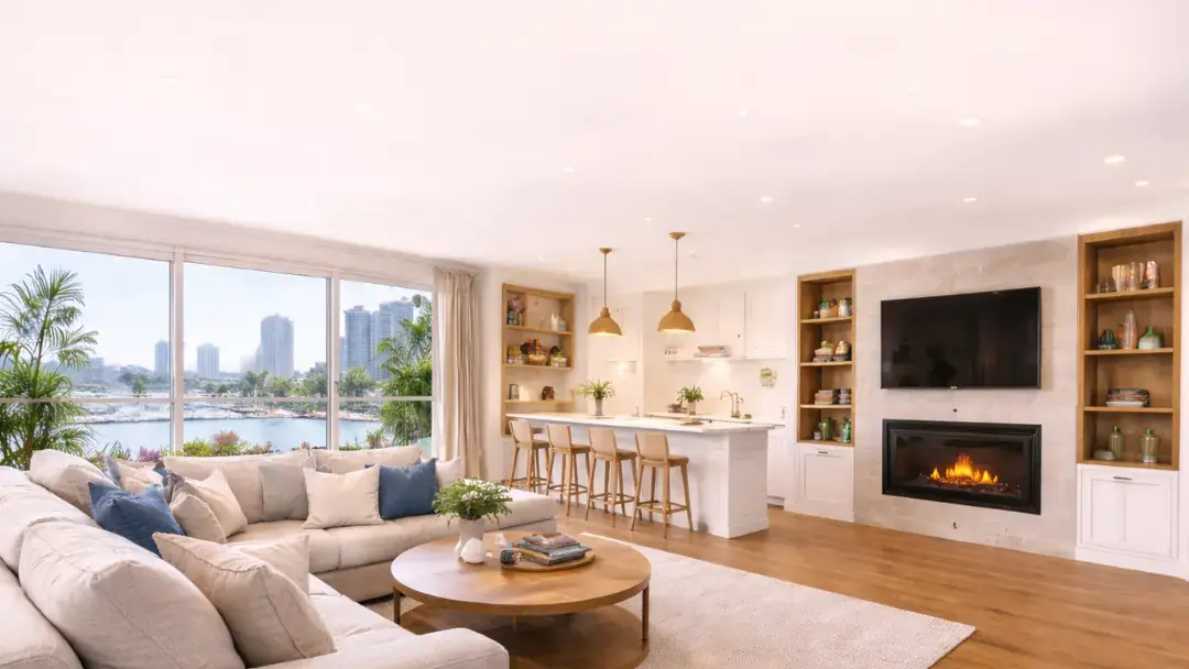 Remodeled open living space in Mission Bay San Francisco with modern interior