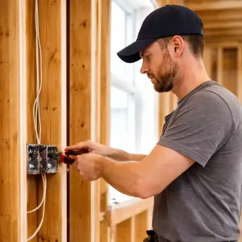 Electrician installing wiring during a home remodeling project in Potrero Hill