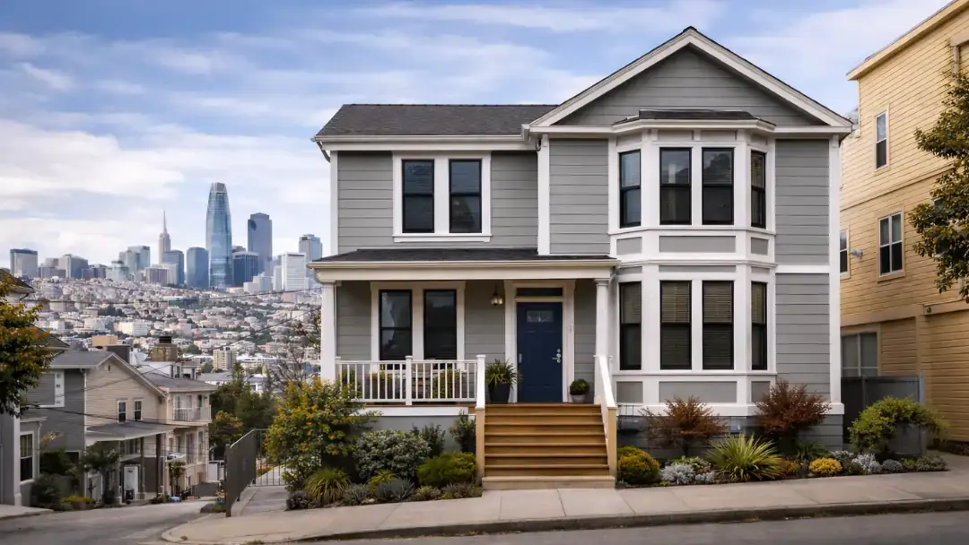 Renovated home exterior in Potrero Hill San Francisco with updated siding