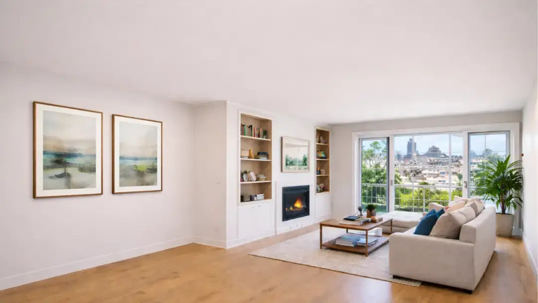 Remodeled living room in South Beach San Francisco with modern finishes