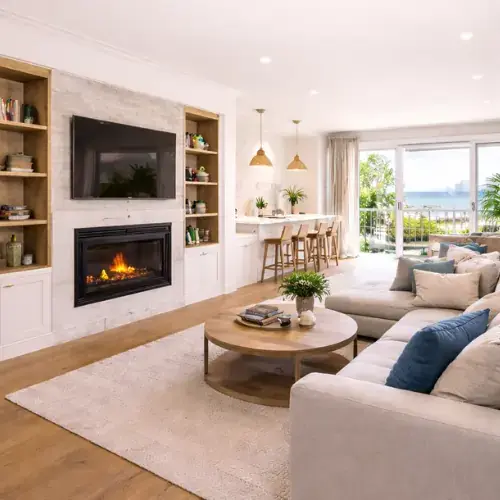 Open living room remodel in South Beach San Francisco with modern interior design