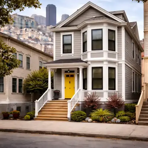 Renovated home exterior in Tenderloin San Francisco with updated siding