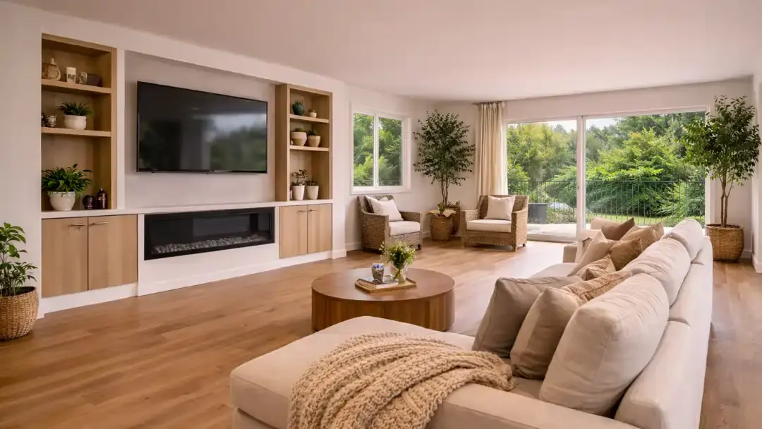 Remodeled living room in Visitacion Valley San Francisco with modern interior