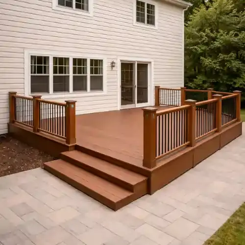 Simple backyard deck remodel attached to a home in West Portal San Francisco