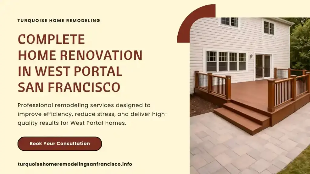 Backyard deck renovation with steps and patio in West Portal San Francisco
